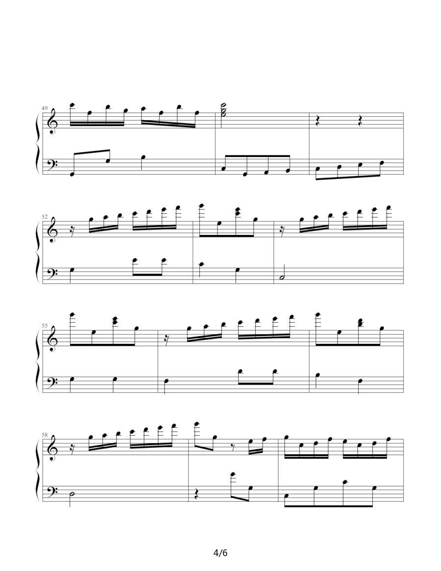 蓝精灵之歌钢琴曲谱（图4）