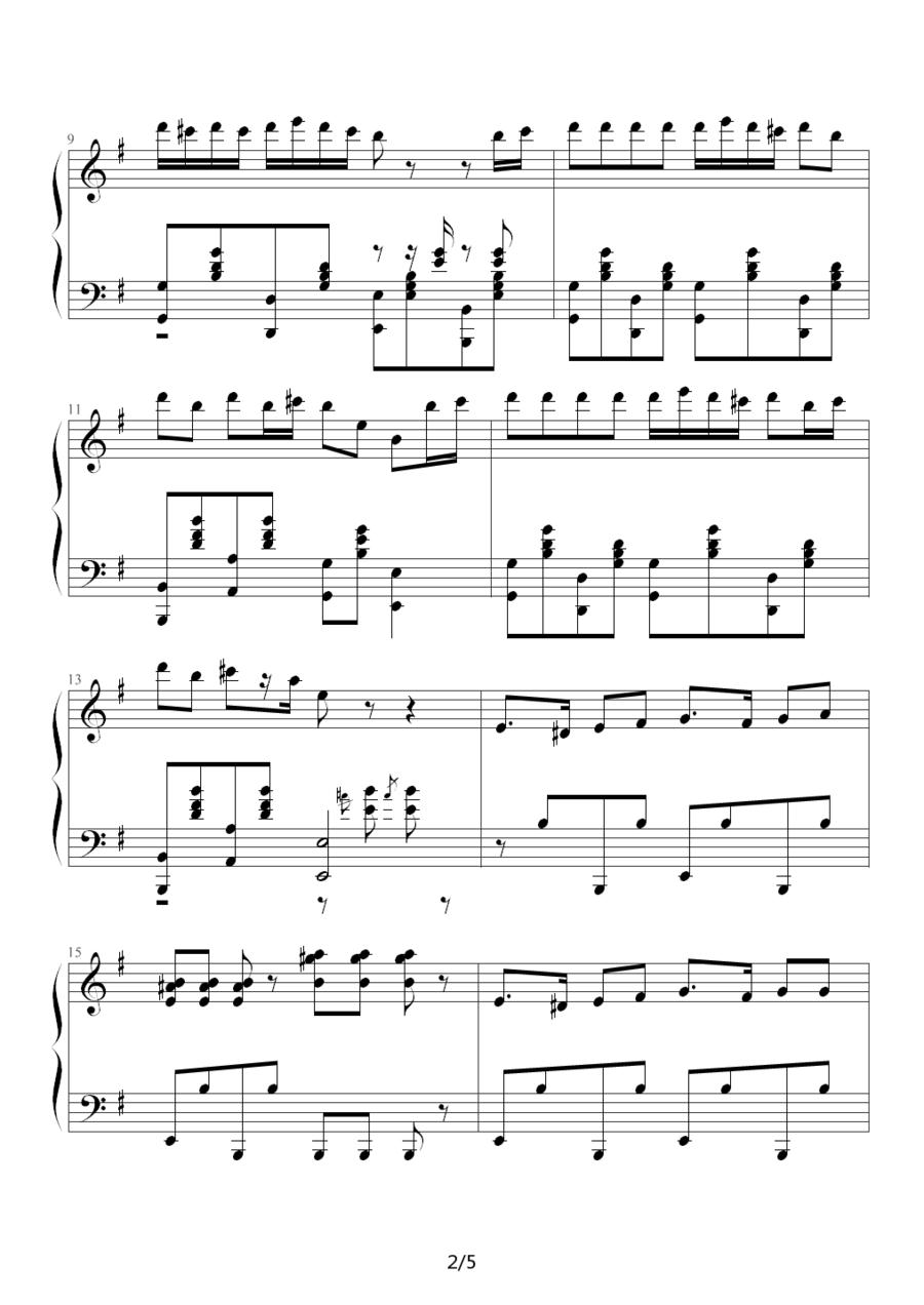 《愤怒的小鸟》主界面背景音乐钢琴曲谱（图2）