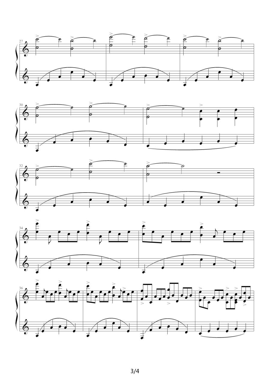 spring water钢琴曲谱（图3）