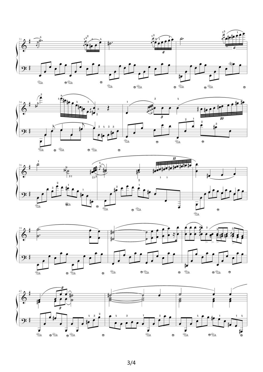 e小调夜曲，Op.72,No.1（肖邦第19号夜曲）钢琴曲谱（图3）