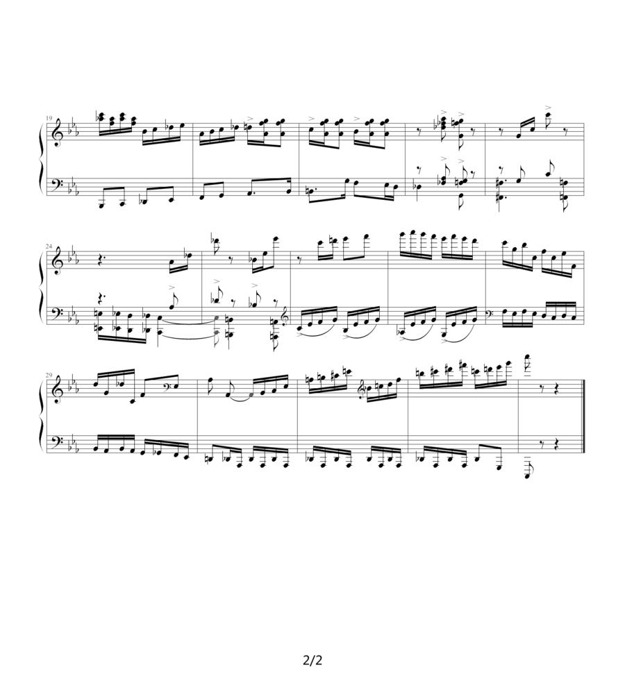 肖斯塔科维奇—前奏曲（20）：c小调钢琴曲谱（图2）