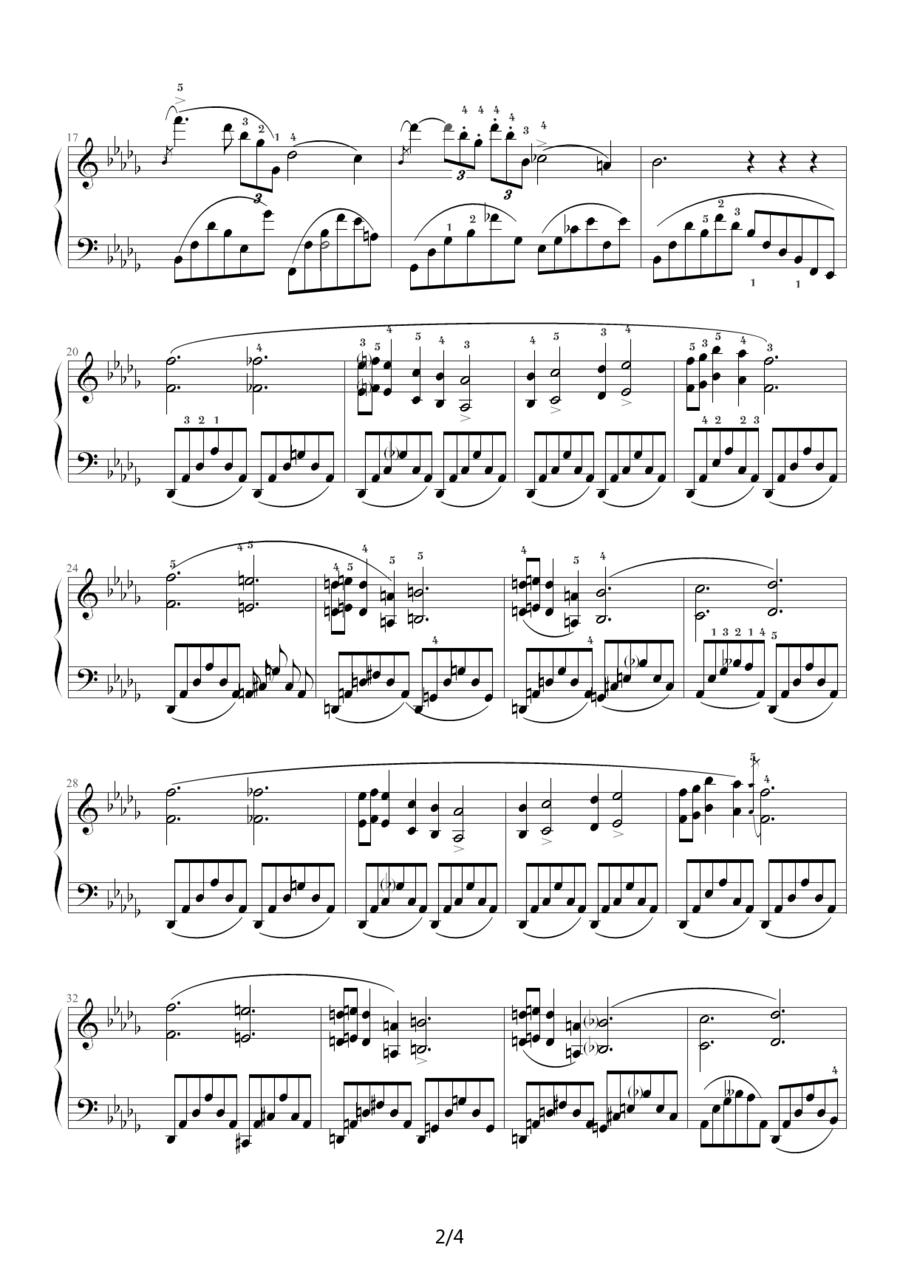 降b小调夜曲，Op.9,No.1（肖邦第1号夜曲）钢琴曲谱（图2）