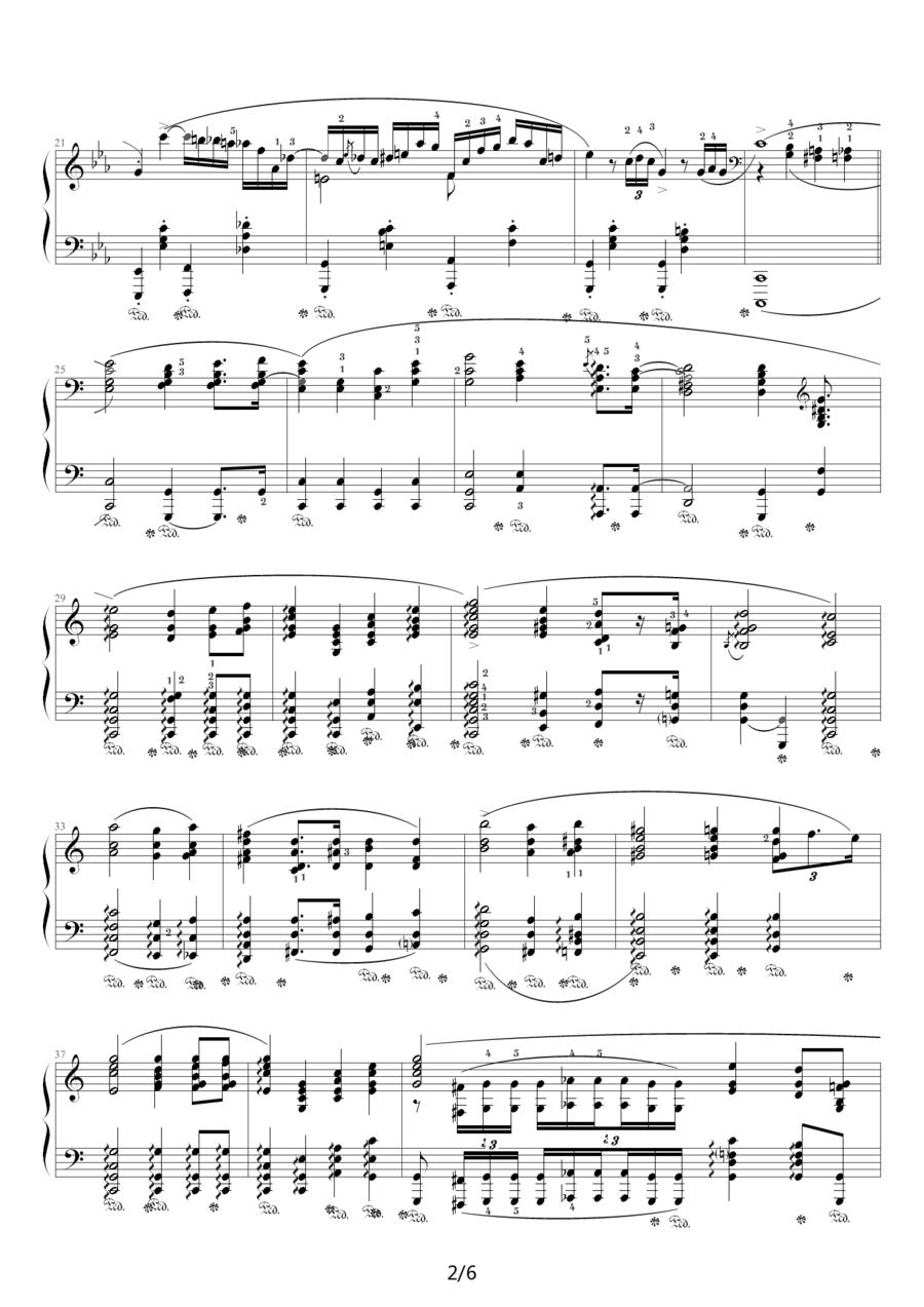 c小调夜曲，Op.48,No.1（肖邦第13号夜曲）钢琴曲谱（图2）