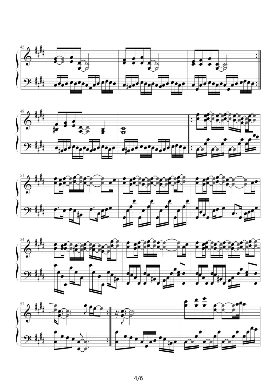 止战之殇钢琴曲谱（图4）