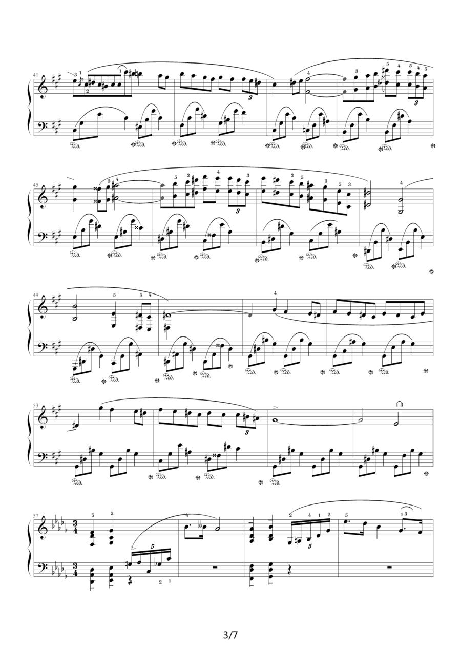 升f小调夜曲，Op.48,No.2（肖邦第14号夜曲）钢琴曲谱（图3）