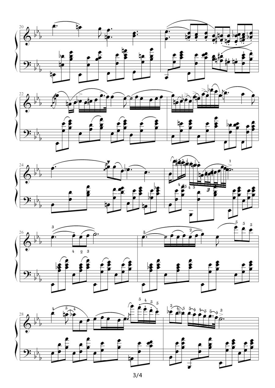 降E大调夜曲，Op.9,No.2（肖邦第2号夜曲）钢琴曲谱（图3）