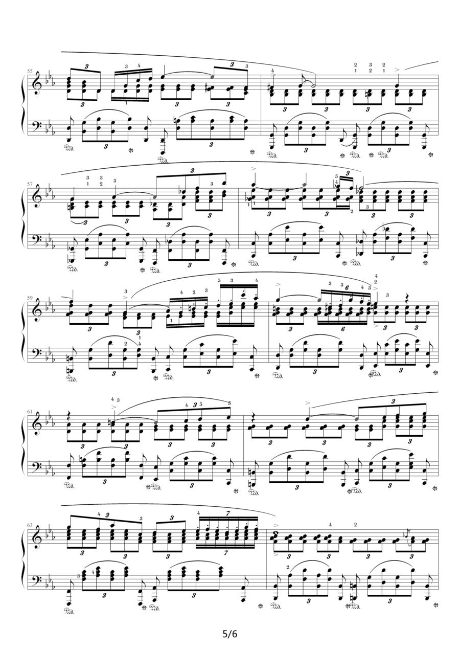 c小调夜曲，Op.48,No.1（肖邦第13号夜曲）钢琴曲谱（图5）