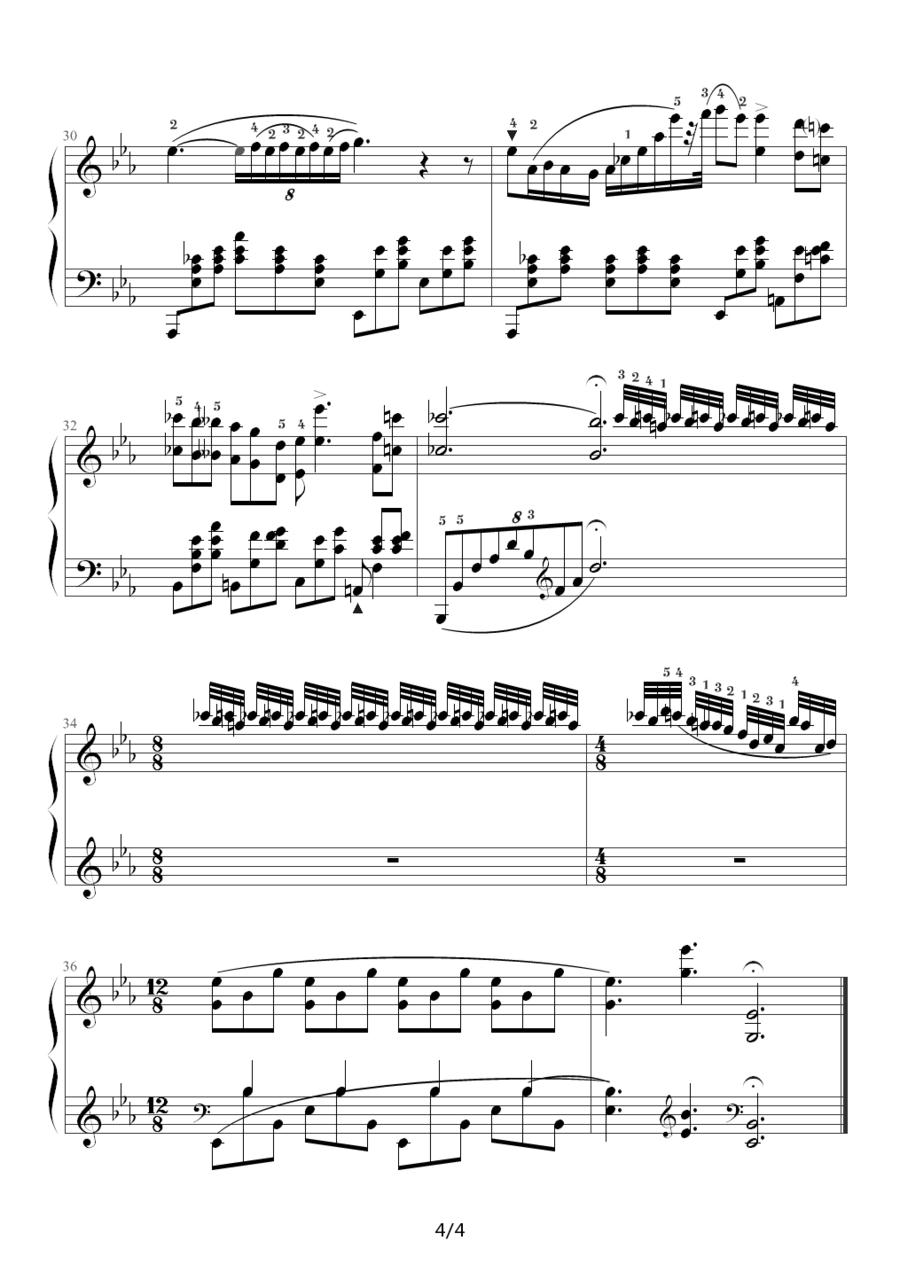 降E大调夜曲，Op.9,No.2（肖邦第2号夜曲）钢琴曲谱（图4）
