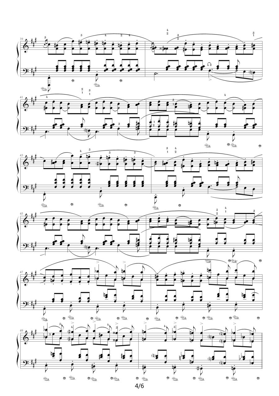 降A大调夜曲，Op.32,No.2（肖邦第10号夜曲）钢琴曲谱（图4）