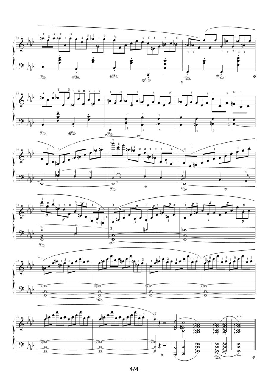 f小调夜曲，Op.55,No.1（肖邦第15号夜曲）钢琴曲谱（图4）