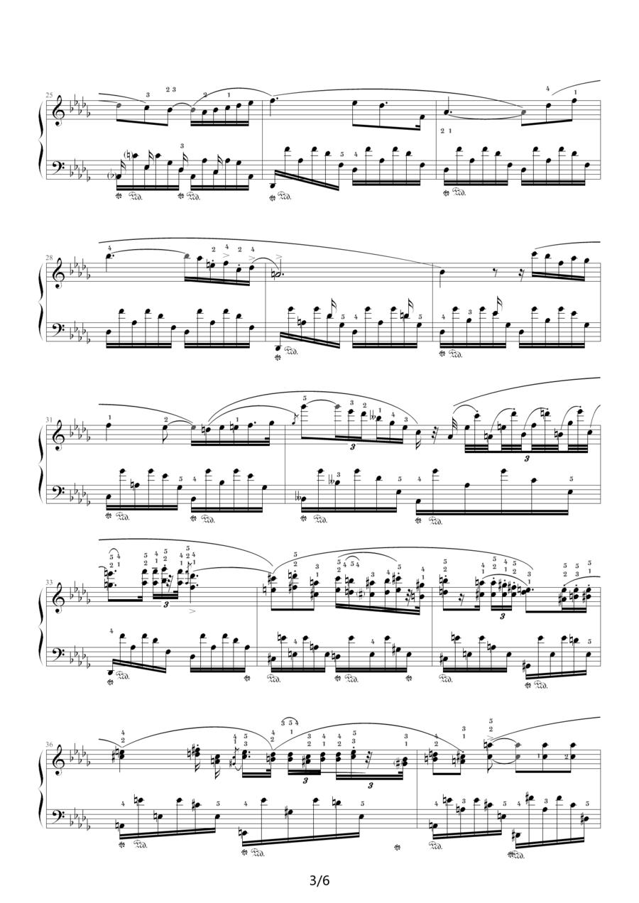 降D大调夜曲，Op.27,No.2（肖邦第8号夜曲）钢琴曲谱（图3）