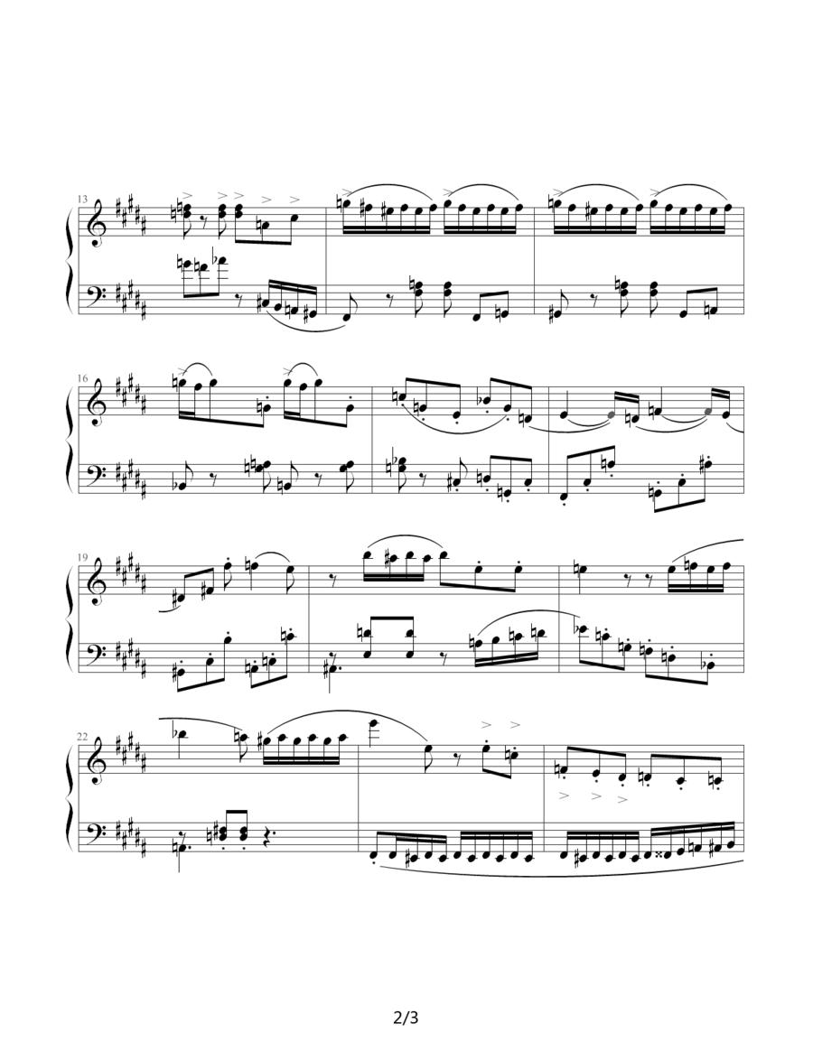 肖斯塔科维奇—前奏曲（11）：B大调钢琴曲谱（图2）