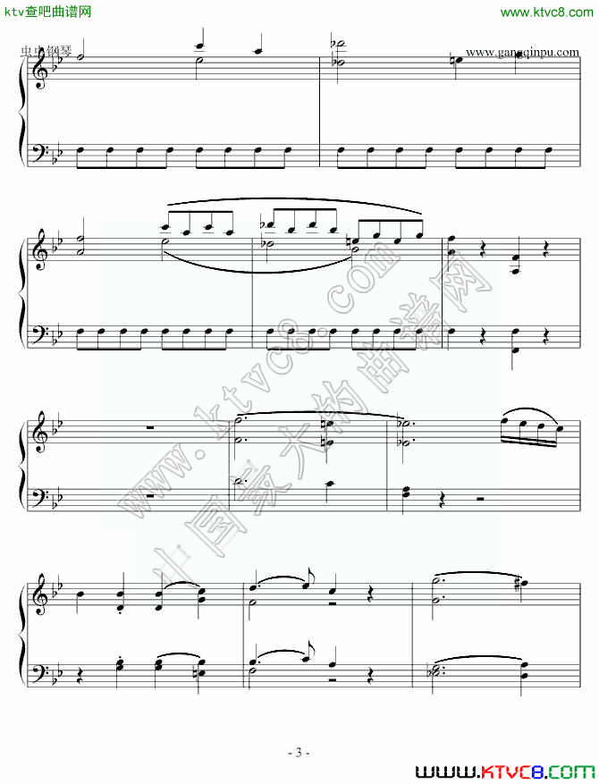 g小调第四十号交响曲二钢琴曲谱（图1）