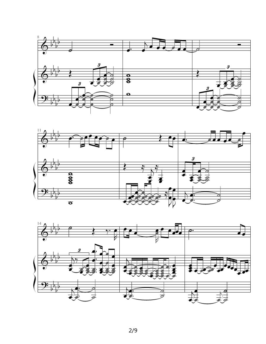 如果你听见我的歌钢琴曲谱（图2）