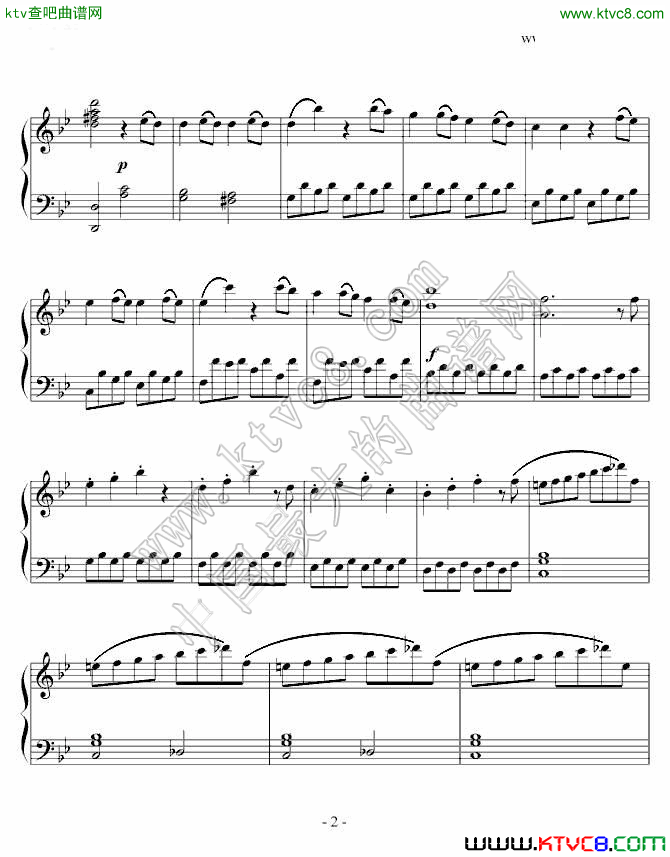 g小调第四十号交响曲一钢琴曲谱（图2）