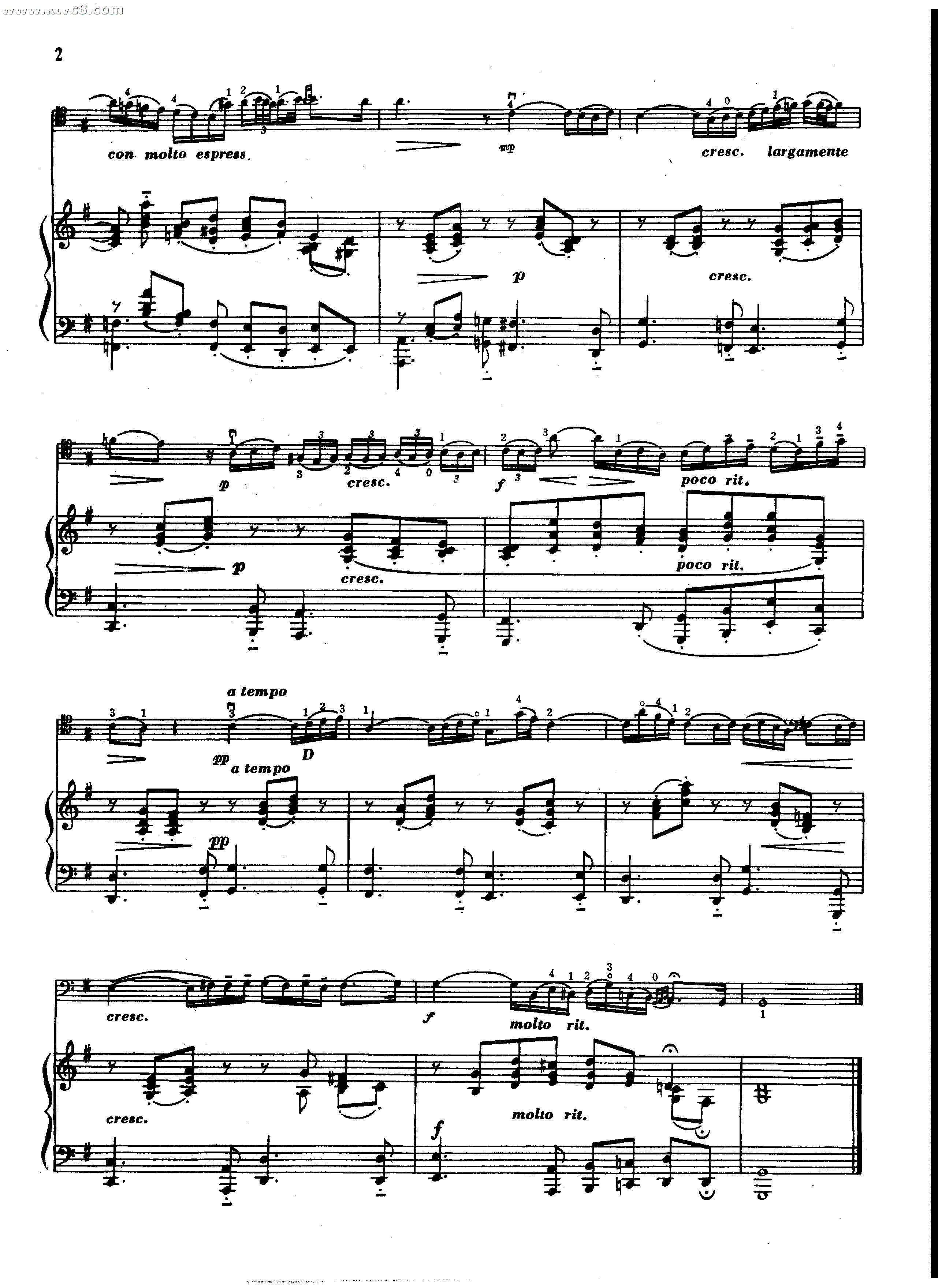 小咏叹调钢琴曲谱（图2）