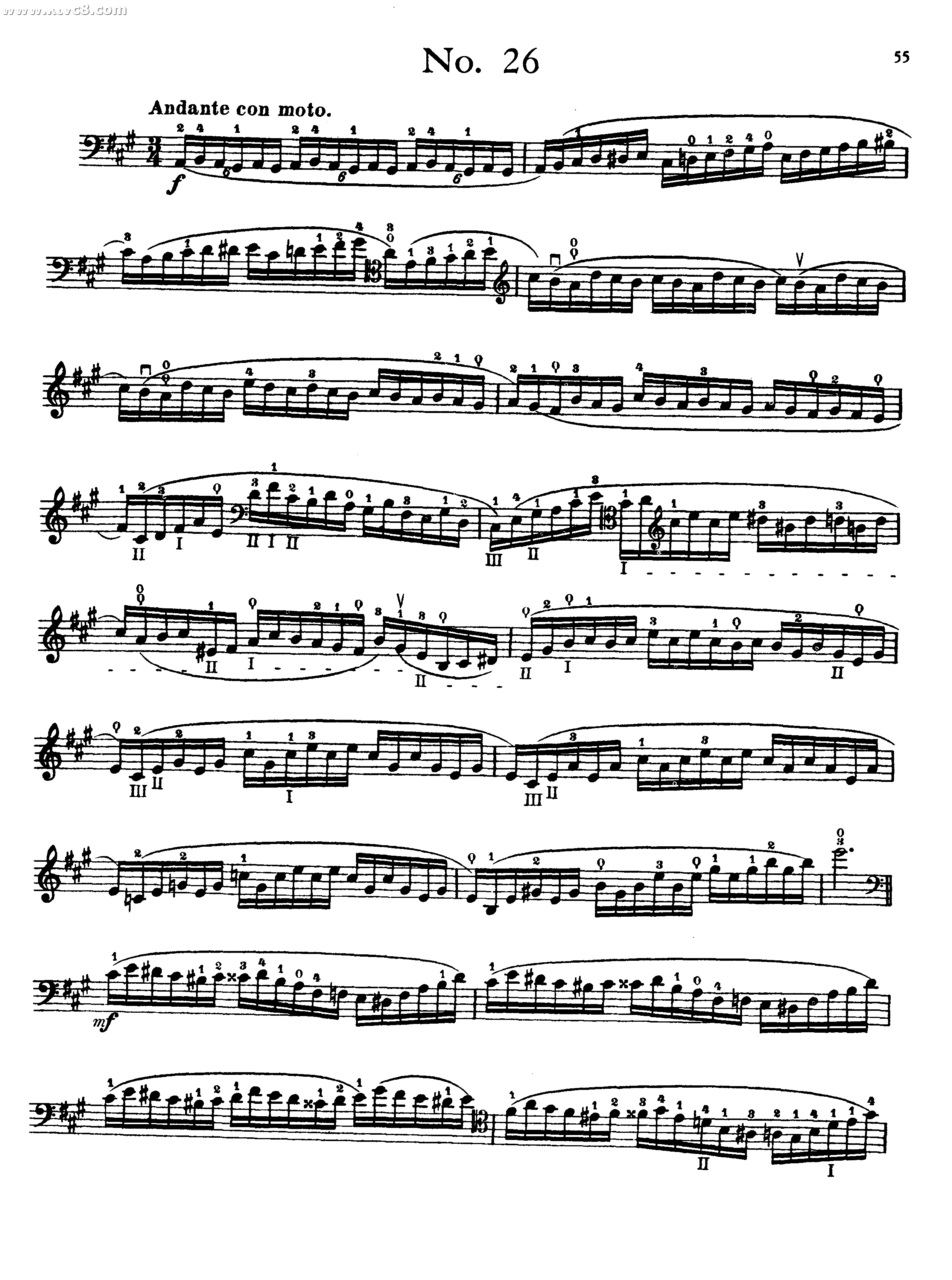 波泊尔大提琴高级练习曲之二十六钢琴曲谱（图1）