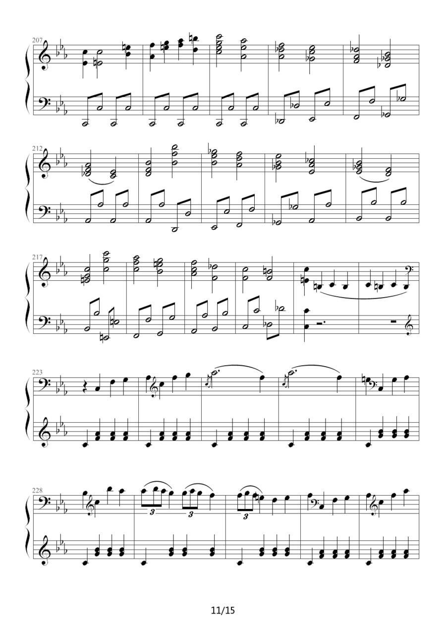 c小调第八钢琴奏鸣曲第一乐章（作品13号“悲怆”）钢琴曲谱（图11）