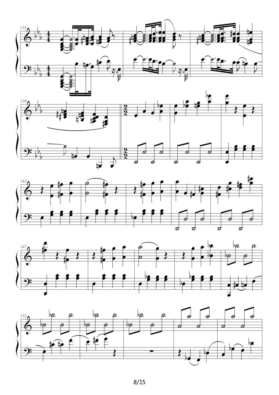 c小调第八钢琴奏鸣曲第一乐章（作品13号“悲怆”）钢琴曲谱（图8）