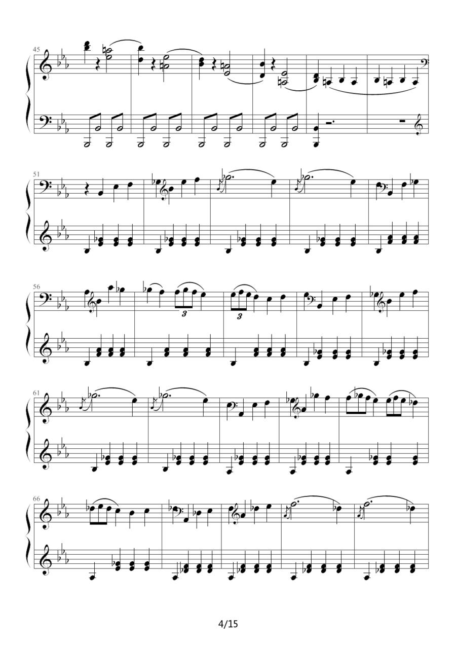 c小调第八钢琴奏鸣曲第一乐章（作品13号“悲怆”）钢琴曲谱（图4）
