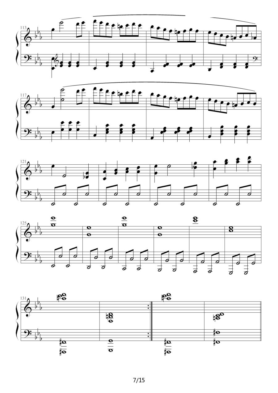 c小调第八钢琴奏鸣曲第一乐章（作品13号“悲怆”）钢琴曲谱（图7）