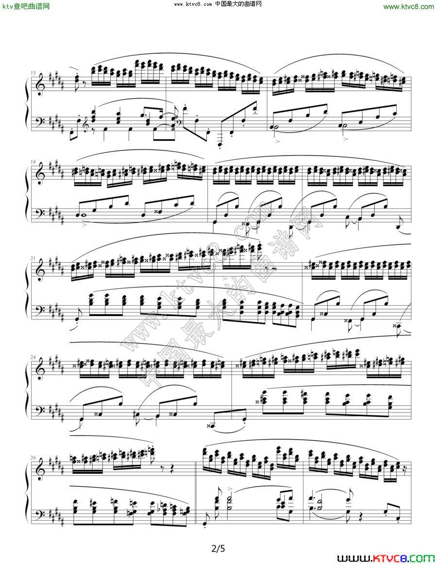 肖邦练习曲 Op.25  No.6-2钢琴曲谱（图1）