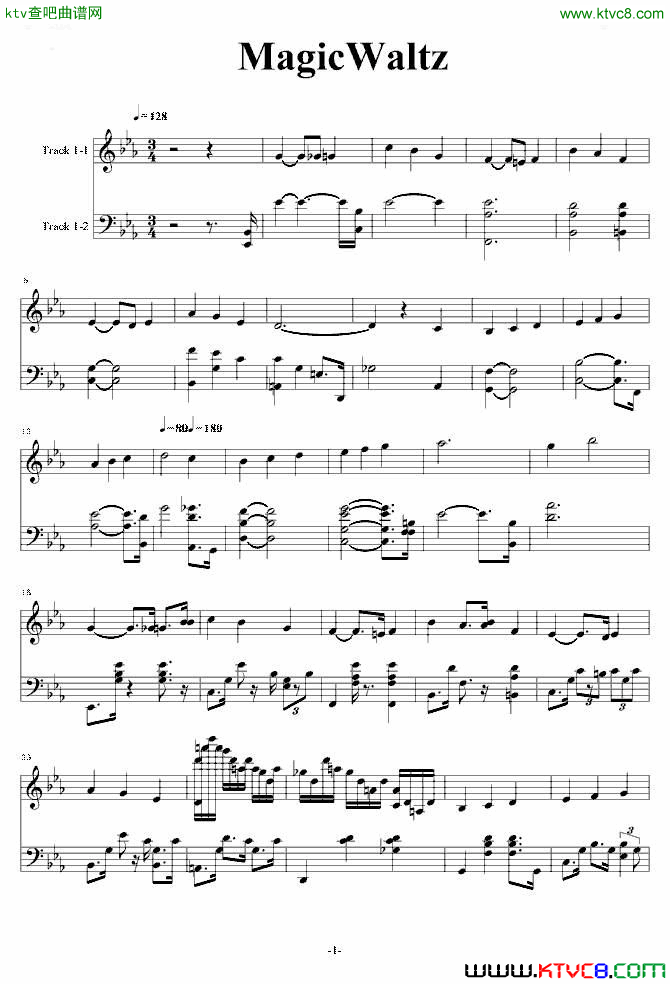 magic waltz原版琴谱1钢琴曲谱（图1）