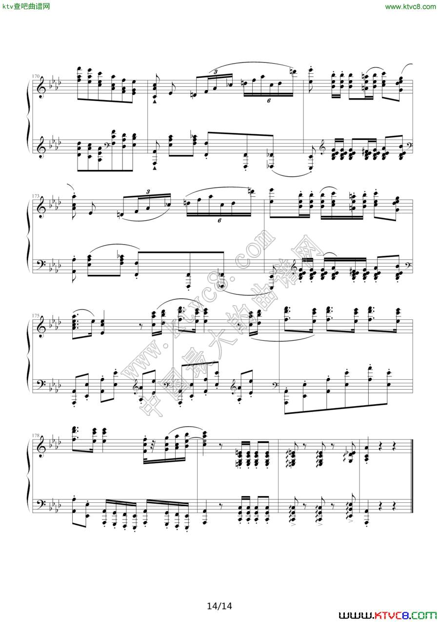 英雄波兰舞曲14钢琴曲谱（图1）