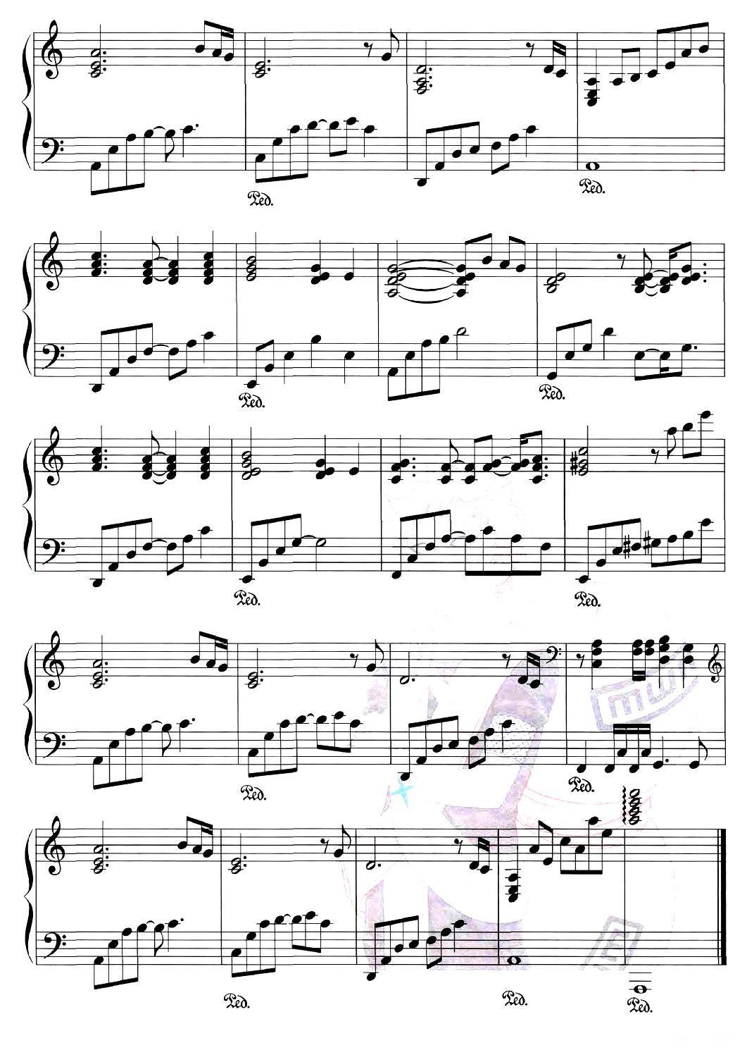 永恒的三代（《火影忍者》音乐）钢琴曲谱（图3）