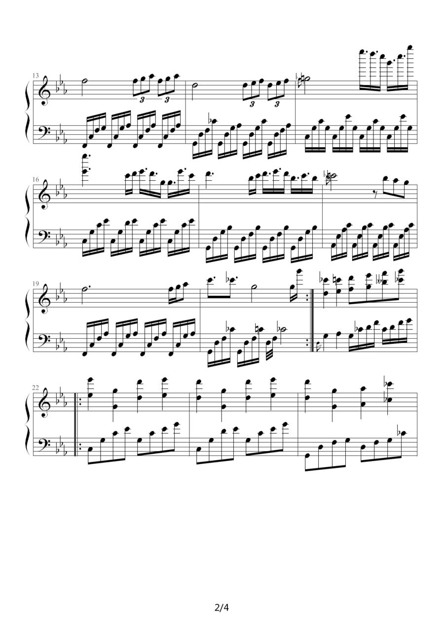 深情地倾诉（c小调钢琴独奏）钢琴曲谱（图2）