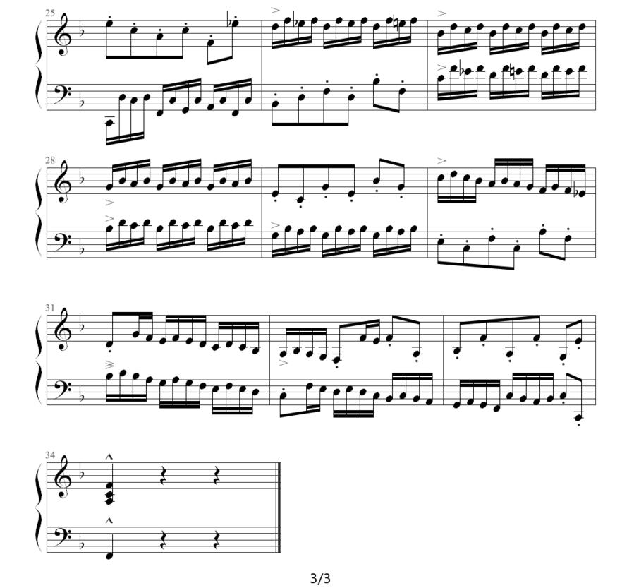F大调二部创意曲8钢琴曲谱（图3）