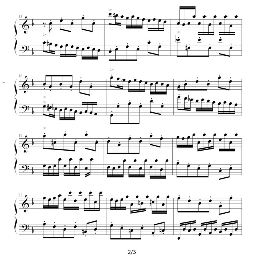F大调二部创意曲8钢琴曲谱（图2）
