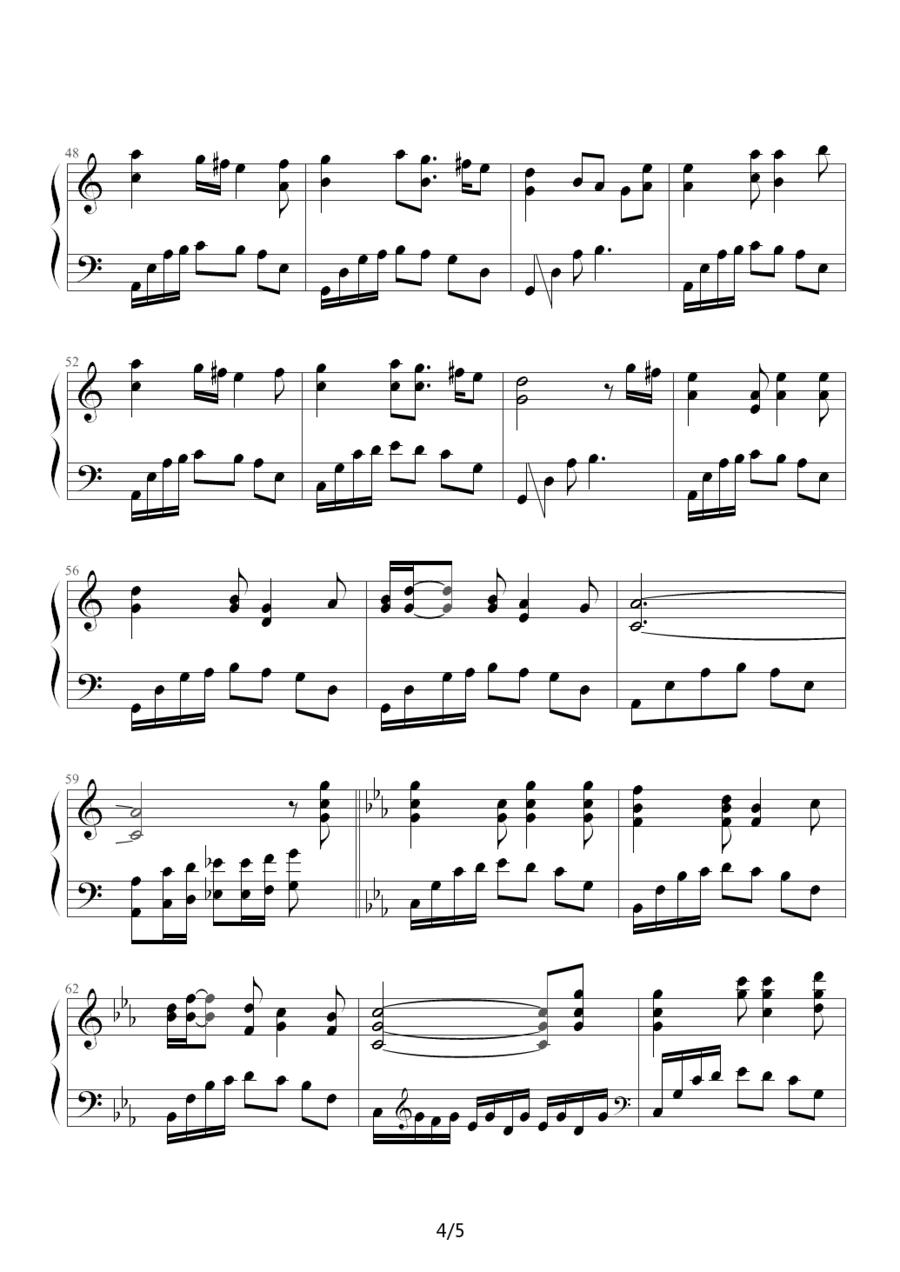 史班赛山钢琴曲谱（图4）