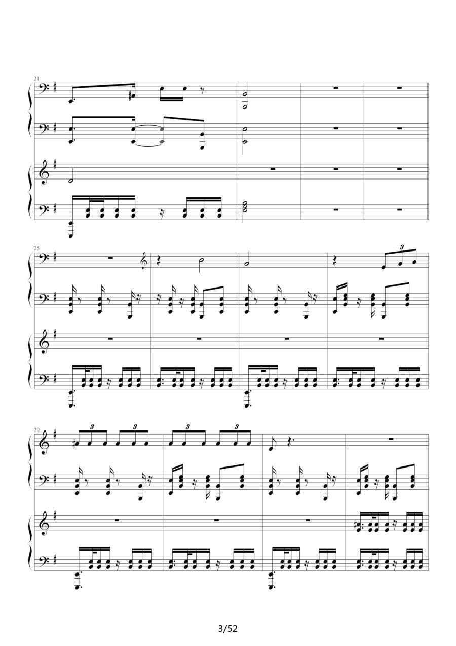 《功夫》主题曲钢琴曲谱（图3）