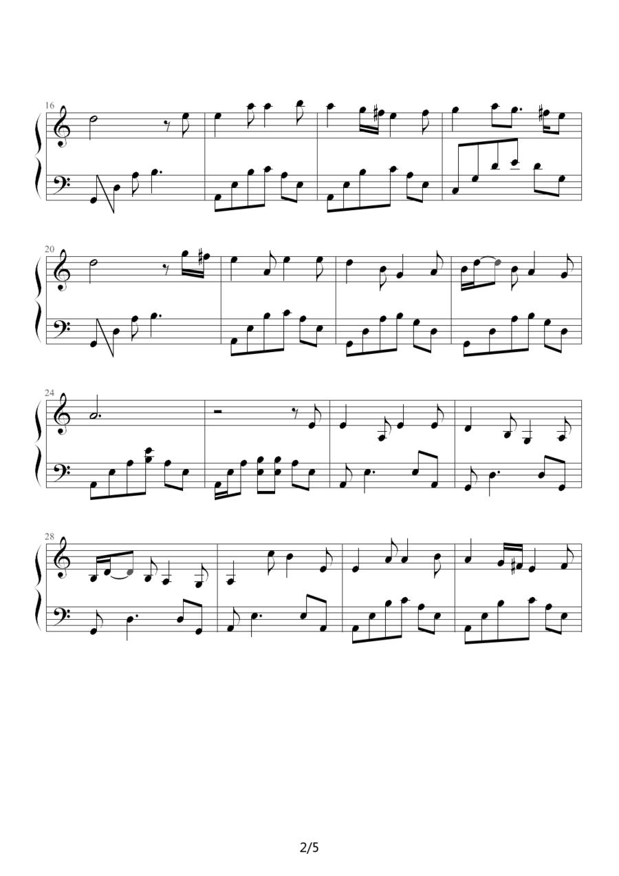 史班赛山钢琴曲谱（图2）