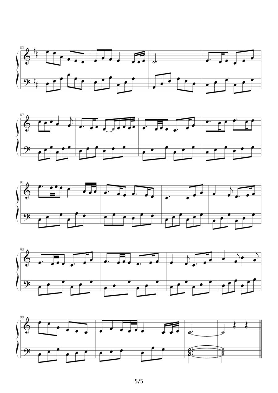 荆棘鸟（美国电影《荆棘鸟》主题曲）钢琴曲谱（图5）