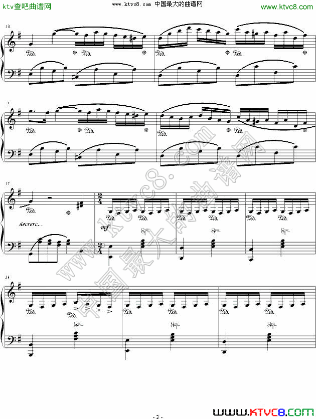 不能说的秘密-secret（快板）权威经典钢琴曲谱（图2）