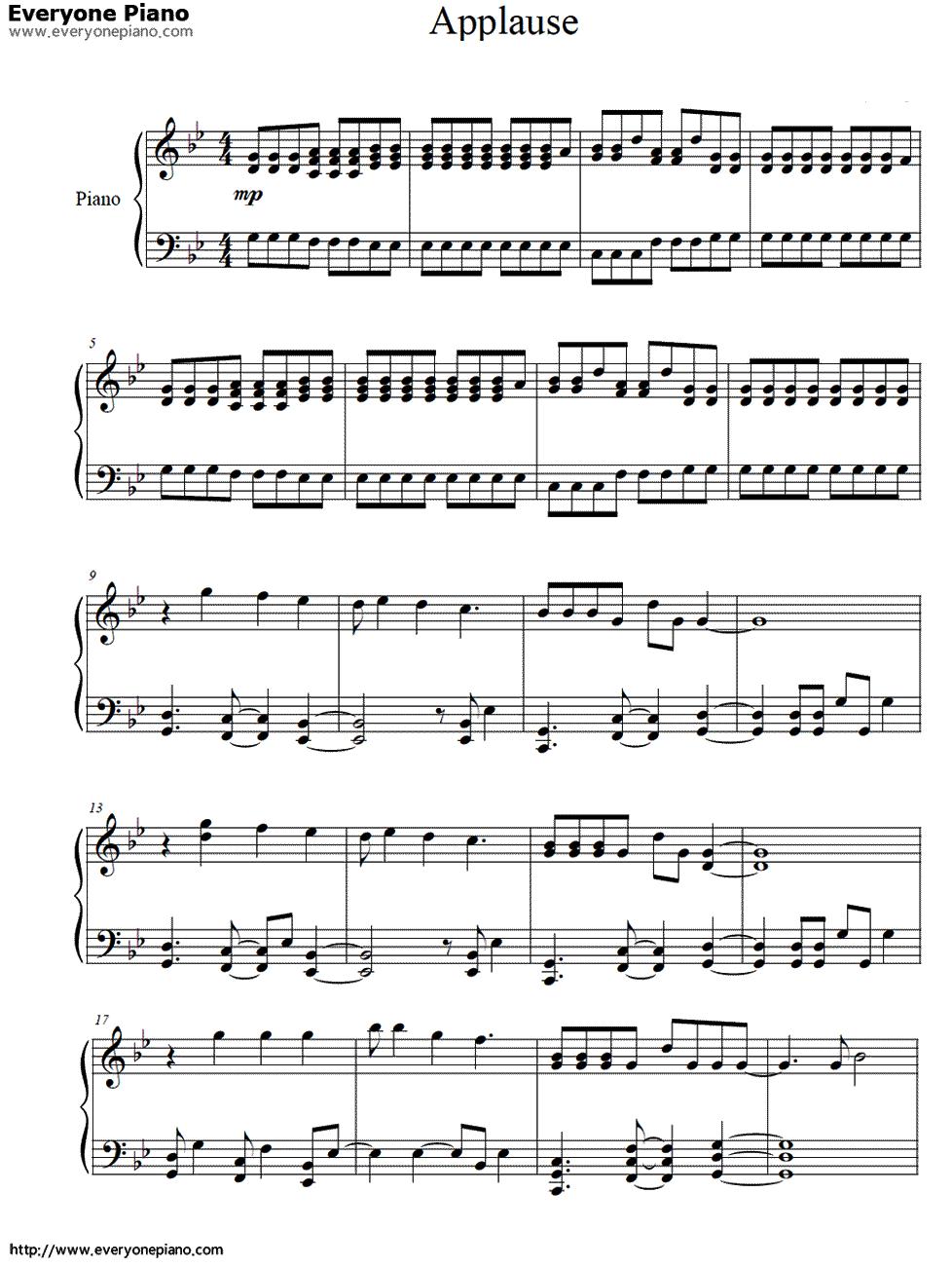 applause钢琴曲谱（图1）