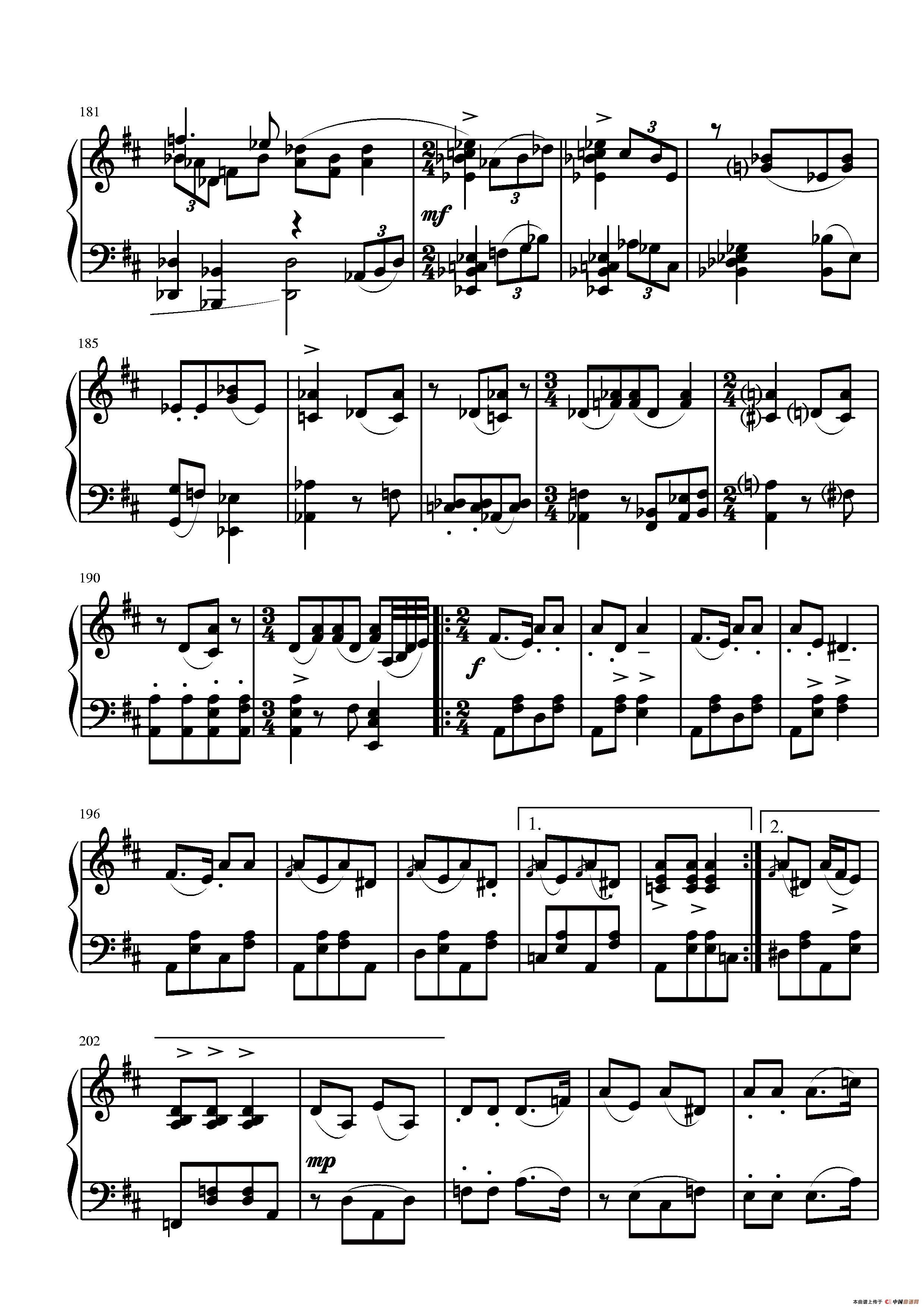 第二钢琴奏鸣曲（第三乐章）钢琴曲谱（图5）