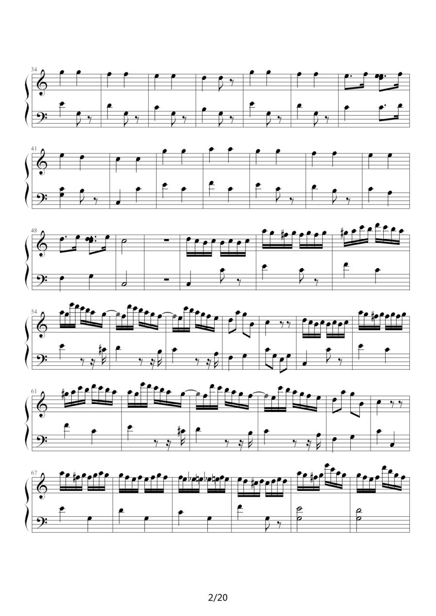 小星星变奏曲—莫扎特钢琴曲谱（图2）