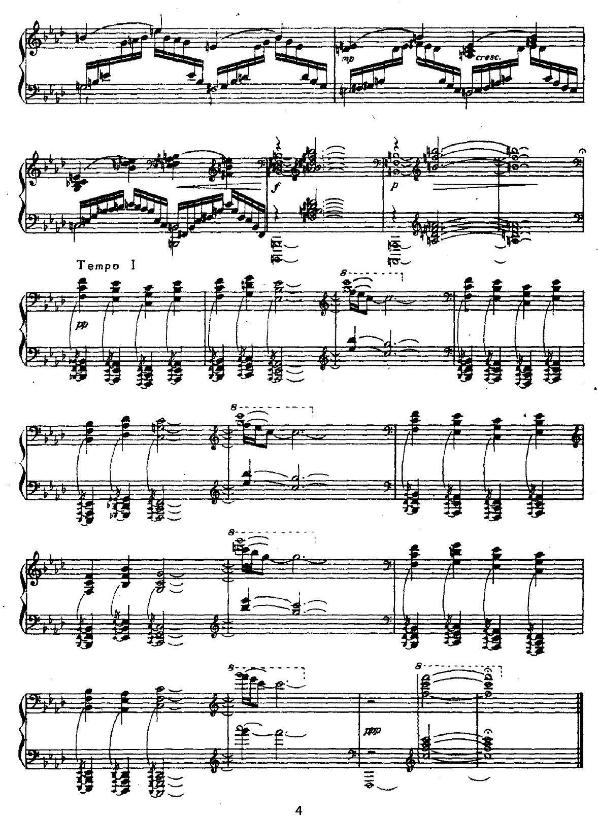 前奏曲二首：一、幽谷潺音钢琴曲谱（图4）