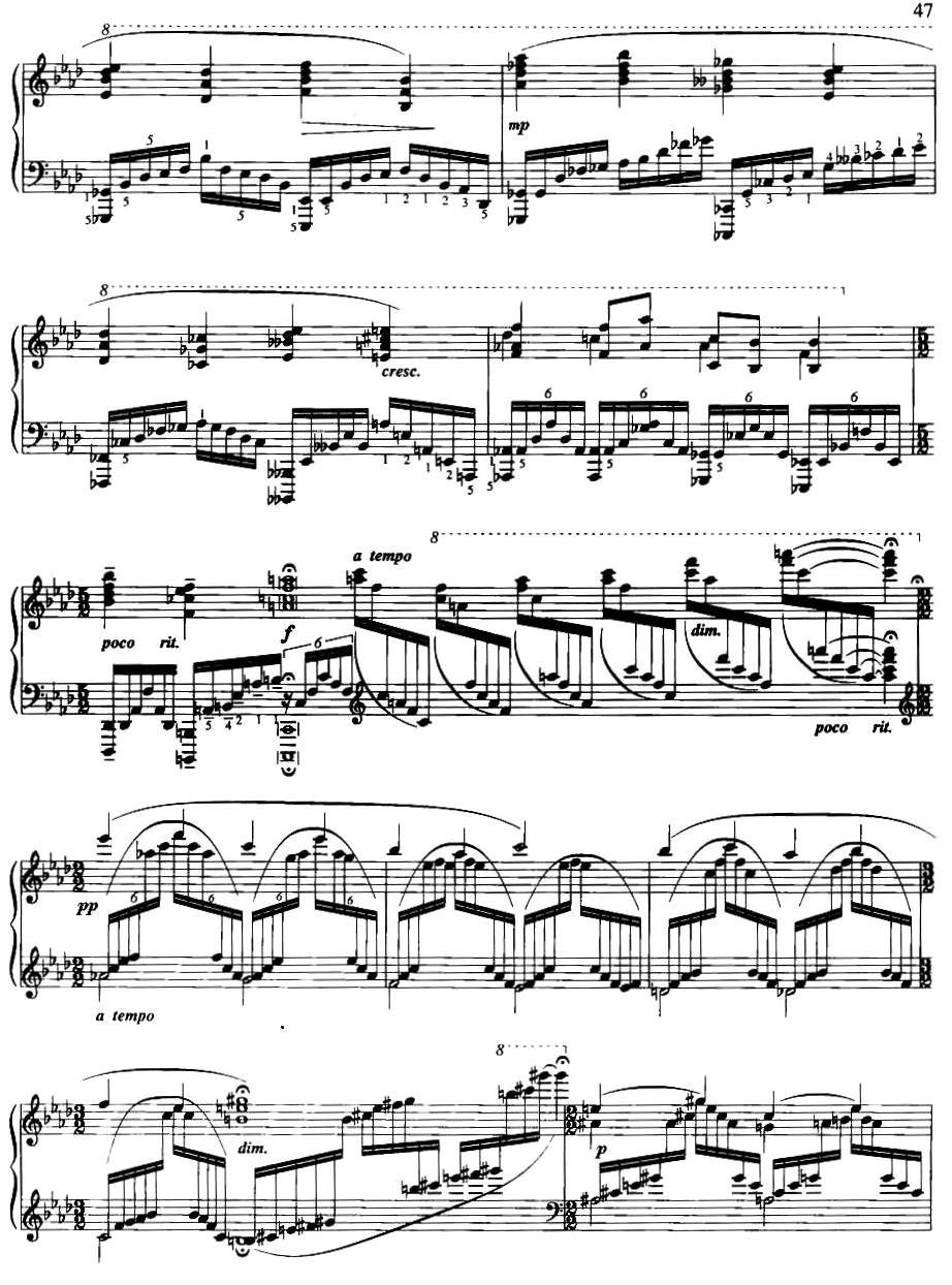 前奏曲二首：一、幽谷潺音钢琴曲谱（图8）