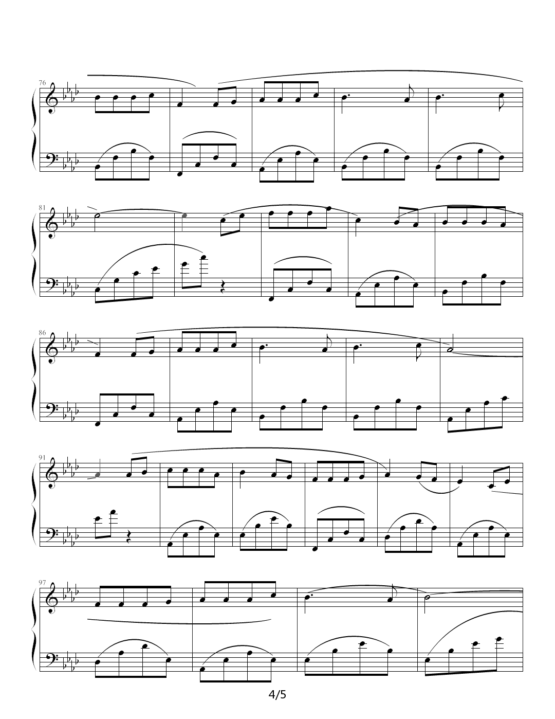 无言的温柔 降A调钢琴曲谱（图4）