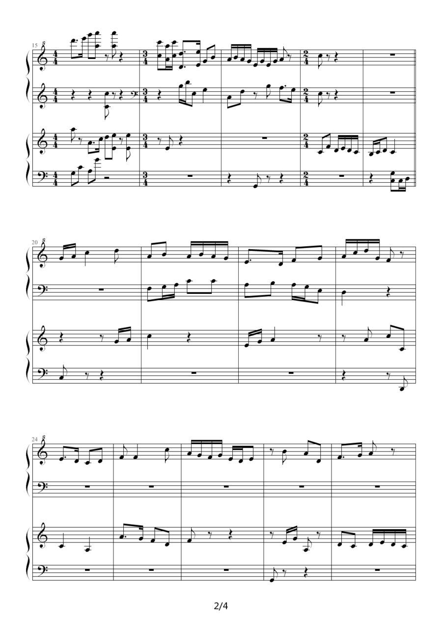 急急风（四手联弹）钢琴曲谱（图2）