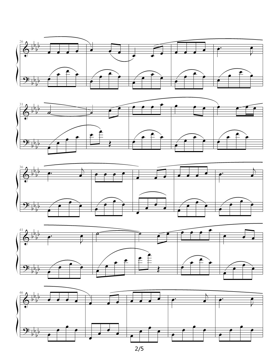 无言的温柔 降A调钢琴曲谱（图2）
