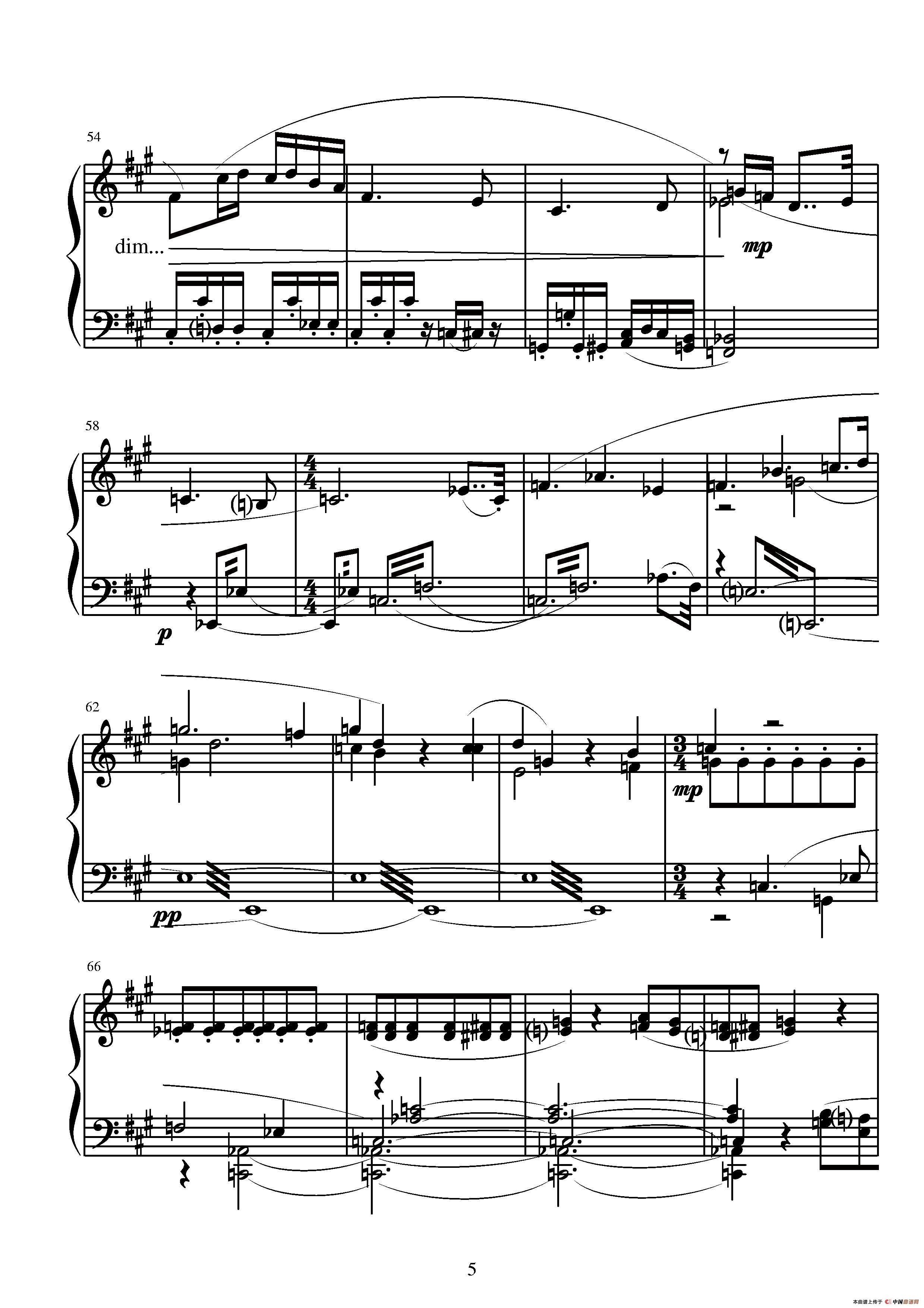 第六钢琴奏鸣曲（单乐章）钢琴曲谱（图3）
