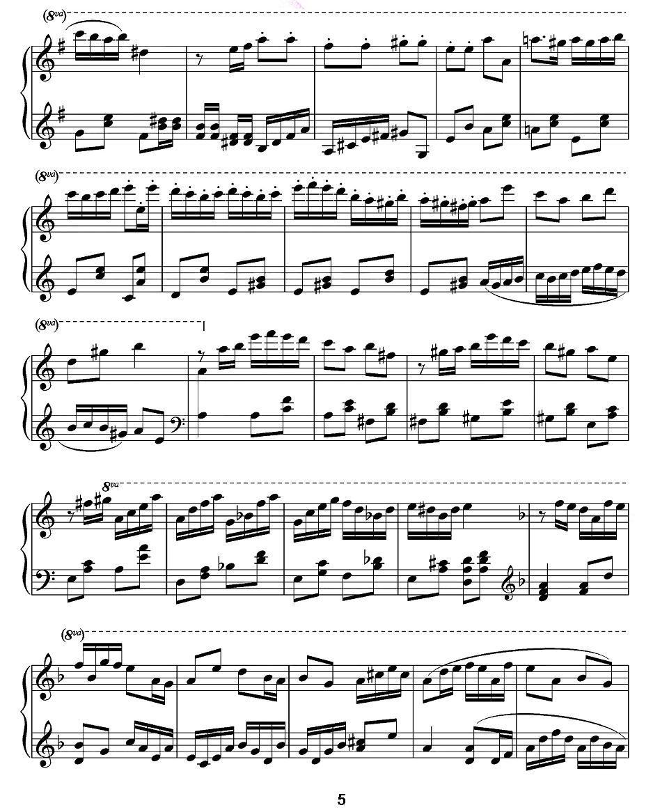 e小调钢琴随想曲钢琴曲谱（图5）