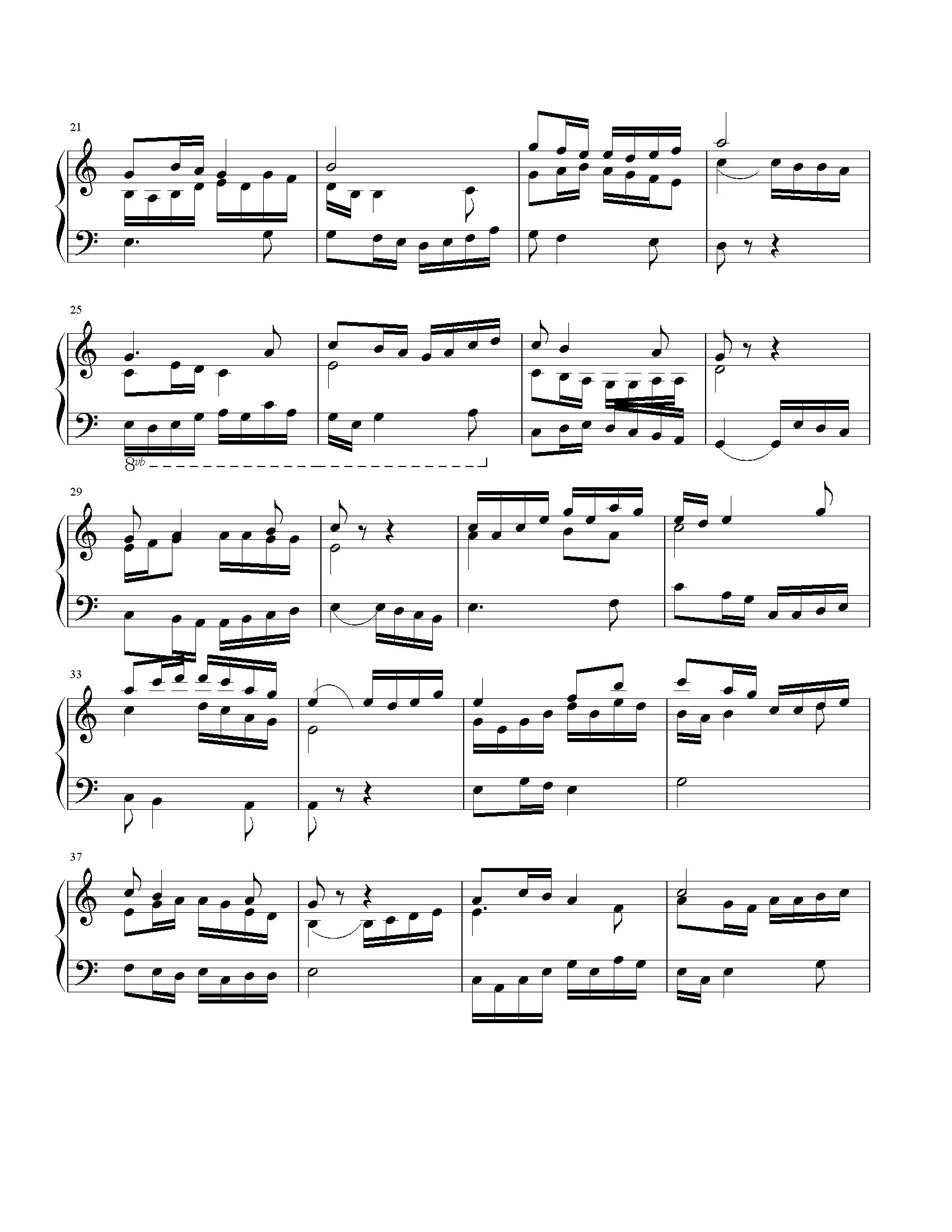 三声部赋格曲茉莉花钢琴曲谱（图2）
