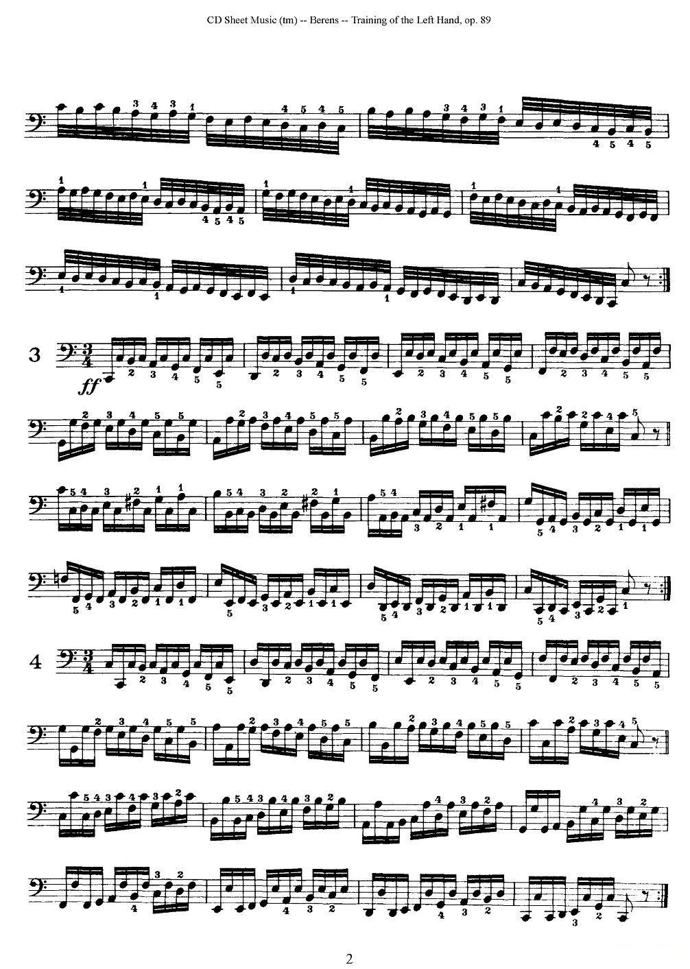 贝伦斯钢琴（左手训练）练习曲（上册46首）钢琴曲谱（图2）