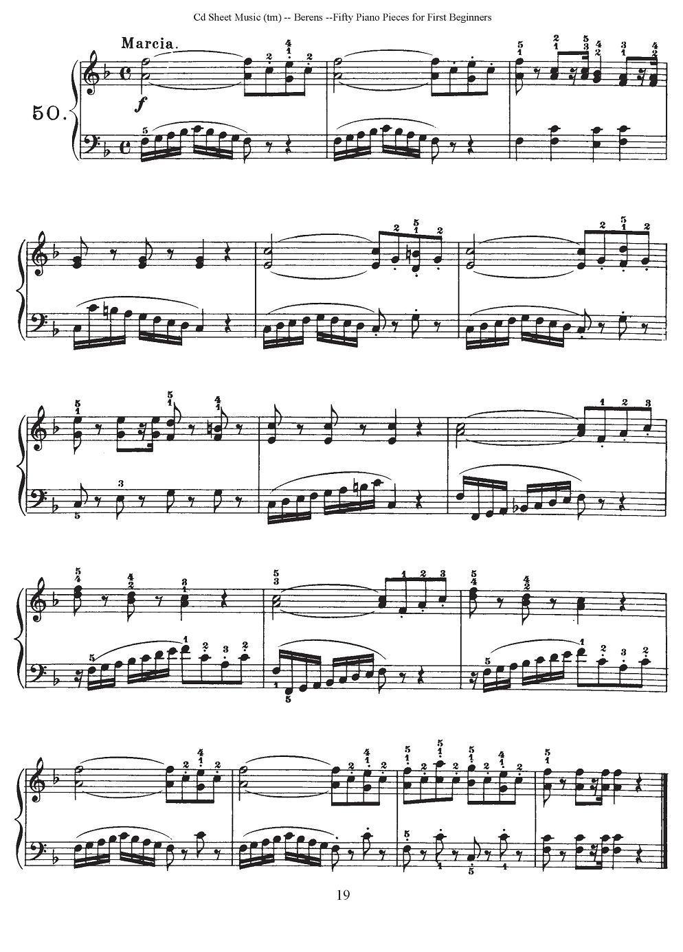 贝伦斯50首初学者练习钢琴小品（37—50）钢琴曲谱（图7）
